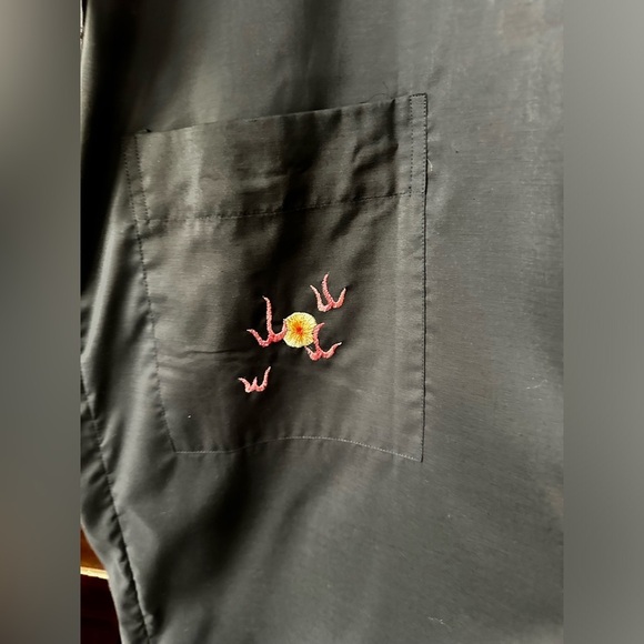 Pearls Sz Large Vintage Oriental Black Embroidered Dragon Kimono NWT - Picture 8 of 8